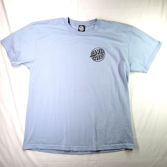 SANTA CRUZ SKATEBOARDS Graphic T-Shirt Men's Size XL Sky Blue Logan - Picture 1 of 8